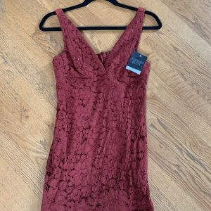 Off red lace mini dress from topshop